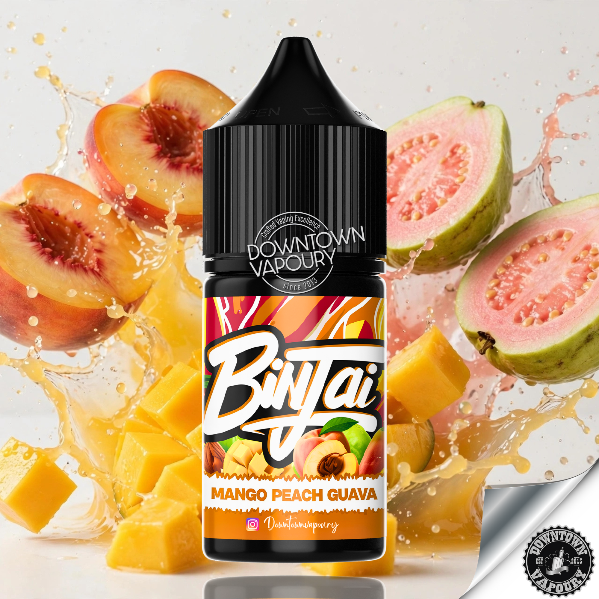 Binjai - Mango Peach Guava Salt Nic/MTL Longfill Downtown Vapoury