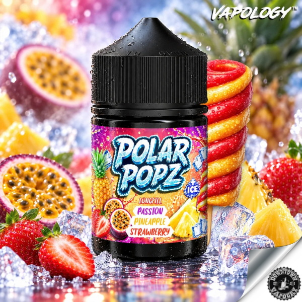 Polar Popz Longfill - Passionfruit Pineapple & Strawberry Ice 60ml Downtown Vapoury
