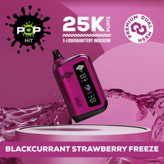 Pop Hit 25k Puffs Disposable Vape 5% Blackcurrant Strawberry Freeze