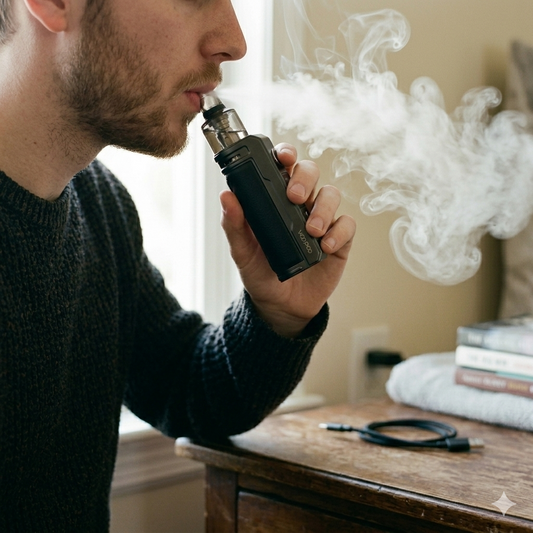 A man vaping