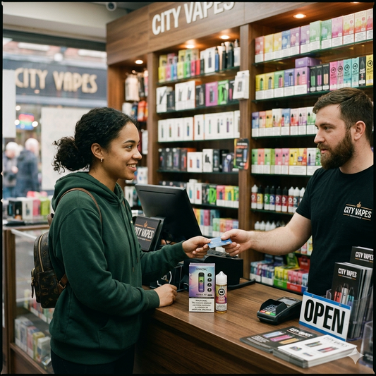 image of someone buying a vape
