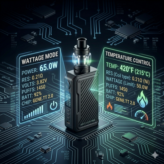Temperature Control and Wattage Mode on a Vape Mod