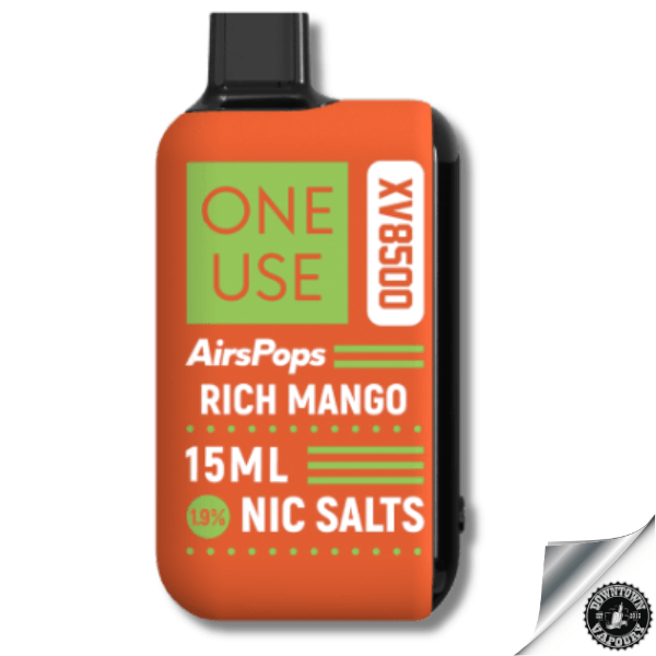 AirsPops ONE USE XV 15ml Disposable Vape - 5% Rich mango Downtown Vapoury