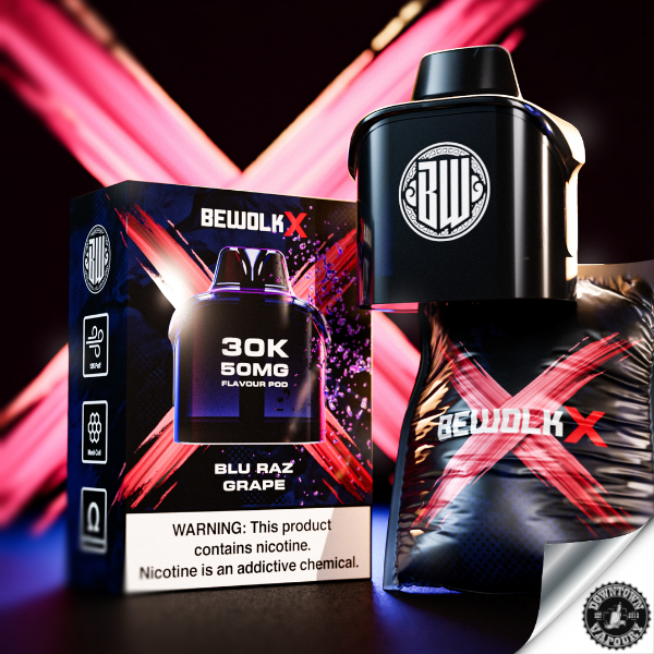 Bewolk X 30k Replacement Pod (1pc) Blu Raz Grape 50mg Downtown Vapoury