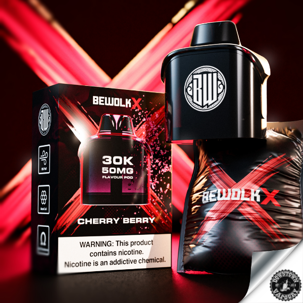 Bewolk X 30k Replacement Pod (1pc) Cherry Berry 50mg Downtown Vapoury