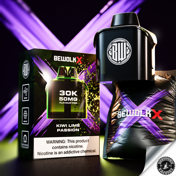 Bewolk X 30k Replacement Pod (1pc) Kiwi Lime Passion 50mg Downtown Vapoury