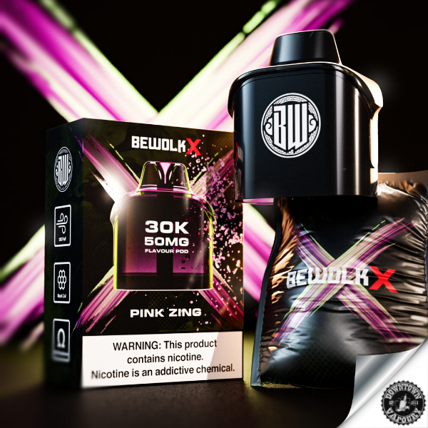Bewolk X 30k Replacement Pod (1pc) Pink Zing 50mg Downtown Vapoury