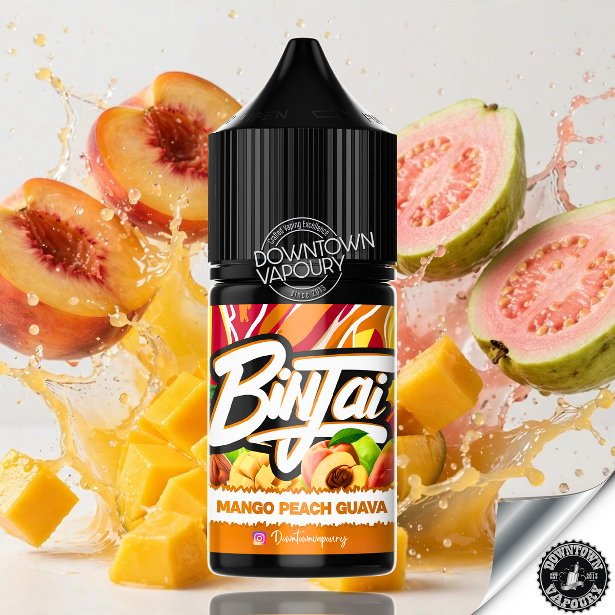 Binjai - Mango Peach Guava Salt Nic/MTL Longfill Downtown Vapoury