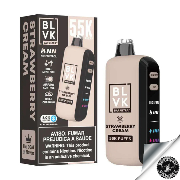 BVLK Ultra 55,000 Puff Disposable Pod Device 5% Strawberry Cream Downtown Vapoury