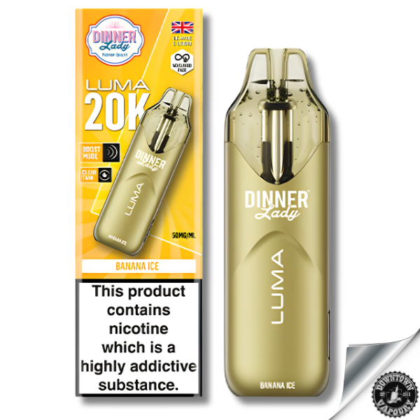Dinner Lady Luma 20K Puff Disposable Vape 5% Banana Ice Downtown Vapoury