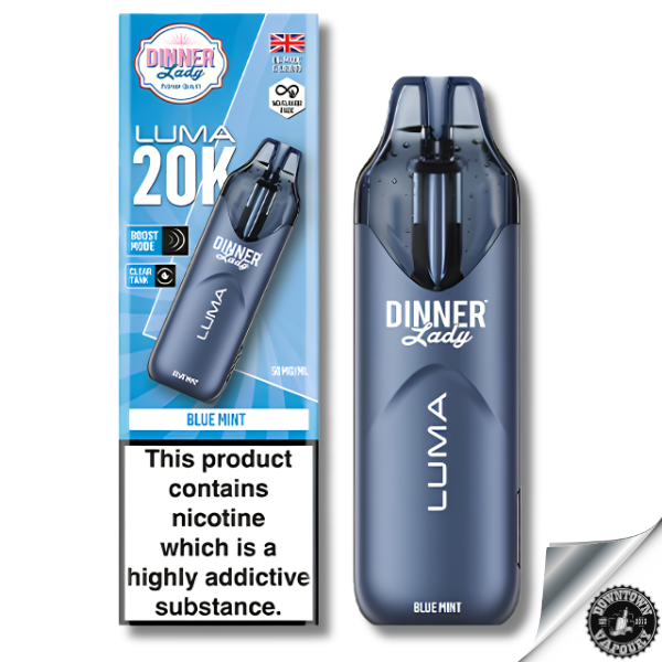 Dinner Lady Luma 20K Puff Disposable Vape 5% Blue Mint Downtown Vapoury