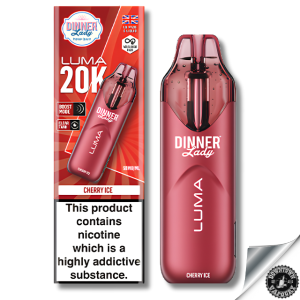 Dinner Lady Luma 20K Puff Disposable Vape 5% Cherry Ice Downtown Vapoury