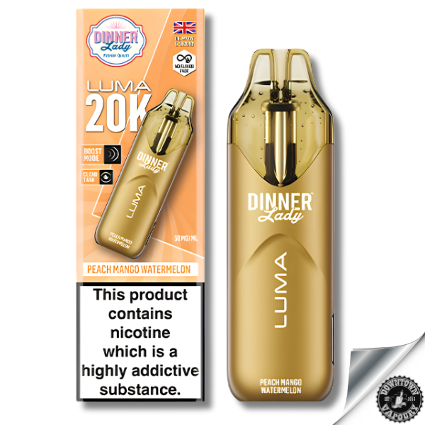 Dinner Lady Luma 20K Puff Disposable Vape 5% Peach Mango Watermelon Downtown Vapoury