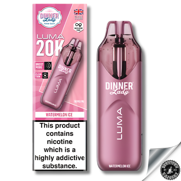 Dinner Lady Luma 20K Puff Disposable Vape 5% Watermelon Ice Downtown Vapoury