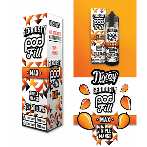 Doozy Seriously Pod Fill Max Triple Mango 60ml Salts 30MG Downtown Vapoury