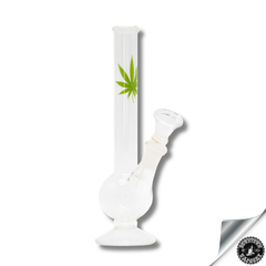 Glass Bong – Weed Leaf Design 20cm Downtown Vapoury