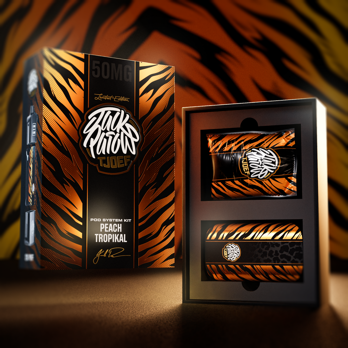 JP Tjoef Pod System Kit Peach Tropikal Kit Downtown Vapoury