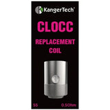 KangerTech CLOCC Replacement Coils (5pc) 0.5 ohm Downtown Vapoury