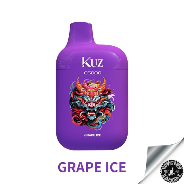 KUZ C6000 Puff Disposable Device 5% Grape Ice Downtown Vapoury