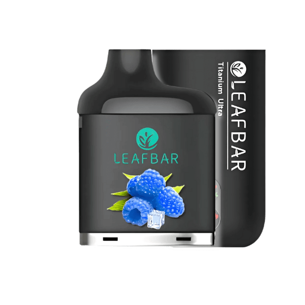 LeafBar Titanium Ultra 5% 20 000 Puff Kit Black / Blue Razz Ice Downtown Vapoury