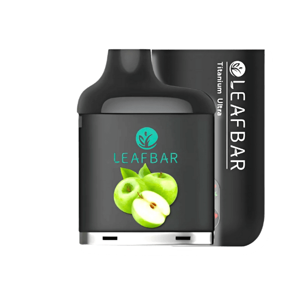 LeafBar Titanium Ultra 5% 20 000 Puff Kit Black / Green Apple Downtown Vapoury