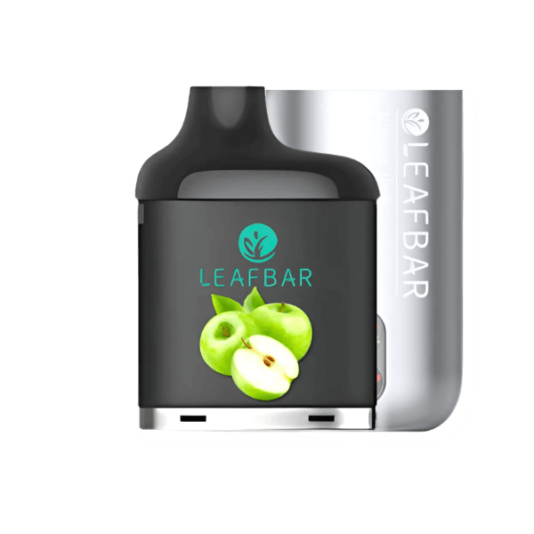 LeafBar Titanium Ultra 5% 20 000 Puff Kit Silver / Green Apple Downtown Vapoury