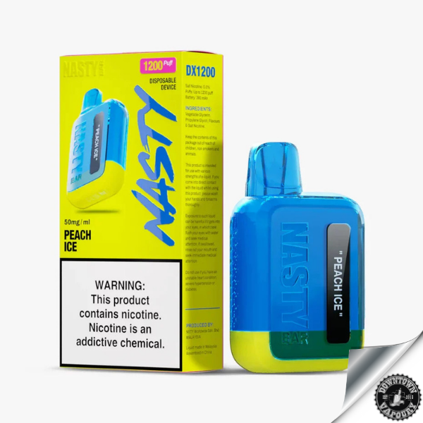 Nasty Bar 1200 Puff Disposable Pod Device 5% Peach Ice Downtown Vapoury