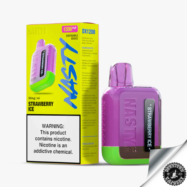 Nasty Bar 1200 Puff Disposable Pod Device 5% Strawberry Ice Downtown Vapoury