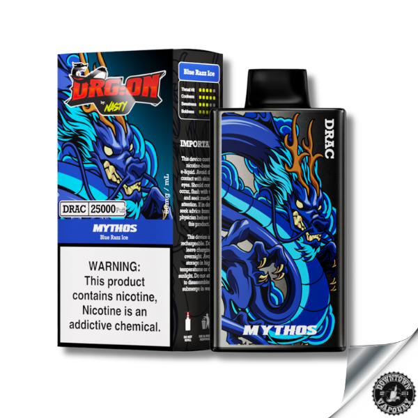 Nasty Drg:on 25k Disposable 50MG Mythos - Blue Razz Ice Downtown Vapoury