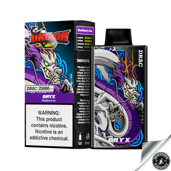 Nasty Drg:on 25k Disposable 50MG Onyx - Blackberry Ice Downtown Vapoury