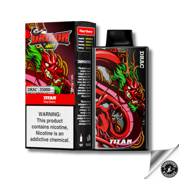 Nasty Drg:on 25k Disposable 50MG Titan - Fizzy Cherry Downtown Vapoury