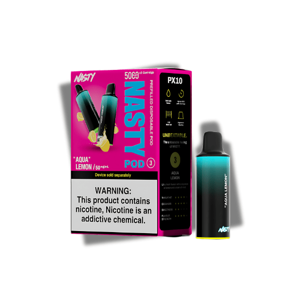 Nasty PX10 Disposable Flavor Pods Aqua Lemon Downtown Vapoury