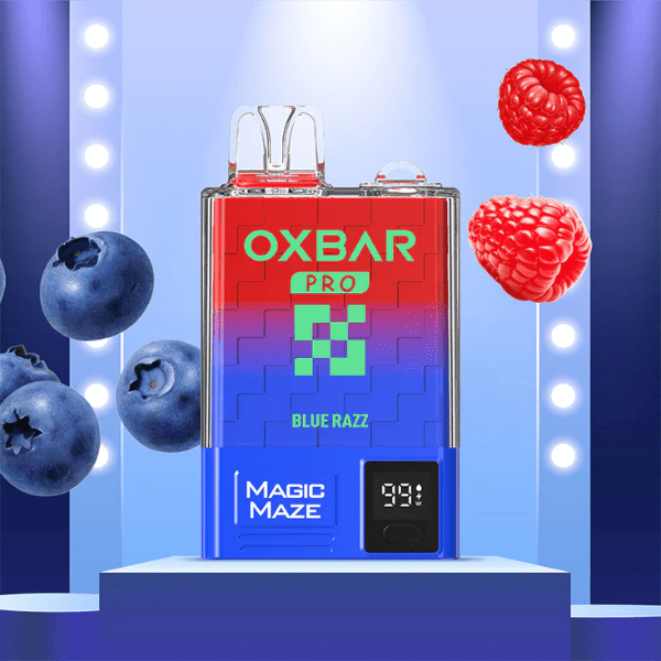 OXBAR Magic Maze Pro 10000 Puff Disposable Pod Device 5% Blue Razz Downtown Vapoury