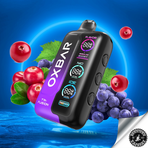 Oxbar Tri-Fusion 50 000 Puff Disposable Pod Device 5% Cranberry Grape Downtown Vapoury