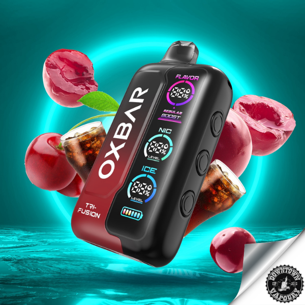 Oxbar Tri-Fusion 50 000 Puff Disposable Pod Device 5% Fizzy Cherry Downtown Vapoury