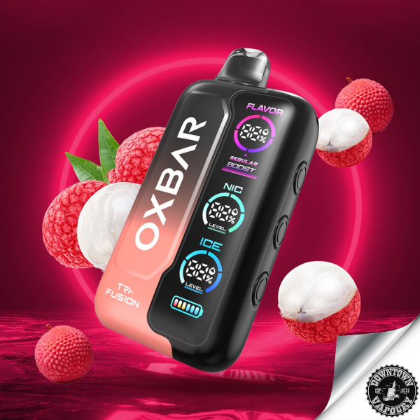 Oxbar Tri-Fusion 50 000 Puff Disposable Pod Device 5% Lychee Downtown Vapoury