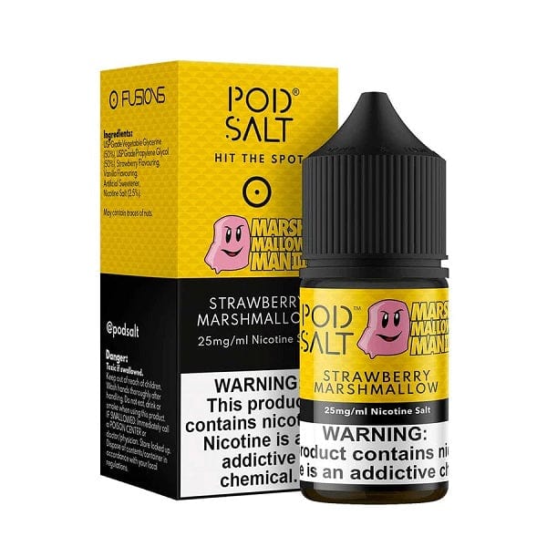 Pod Salt Fusion Marina Strawberry Marshmallow Man 30ML Nic Salts 25MG Downtown Vapoury