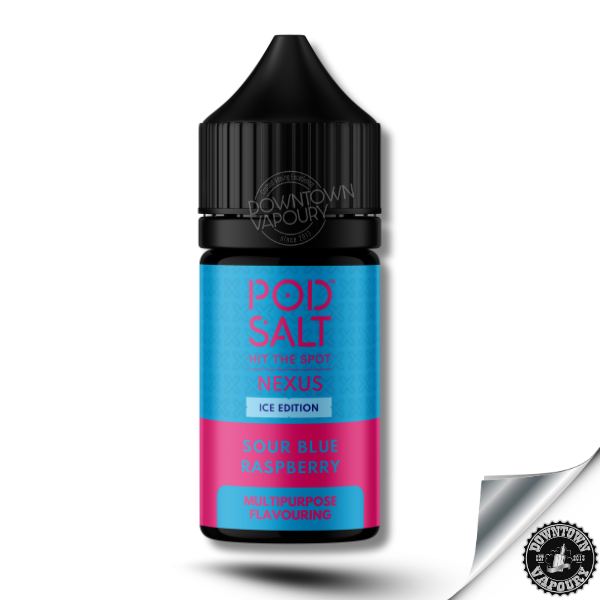 Pod Salt Nexus Sour Blue Raspberry Ice - Longfill Downtown Vapoury