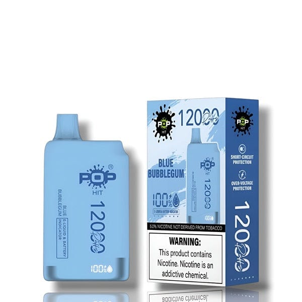 Pop Hit 12000 Puff Disposable Device 5% Blue Bubblegum Downtown Vapoury