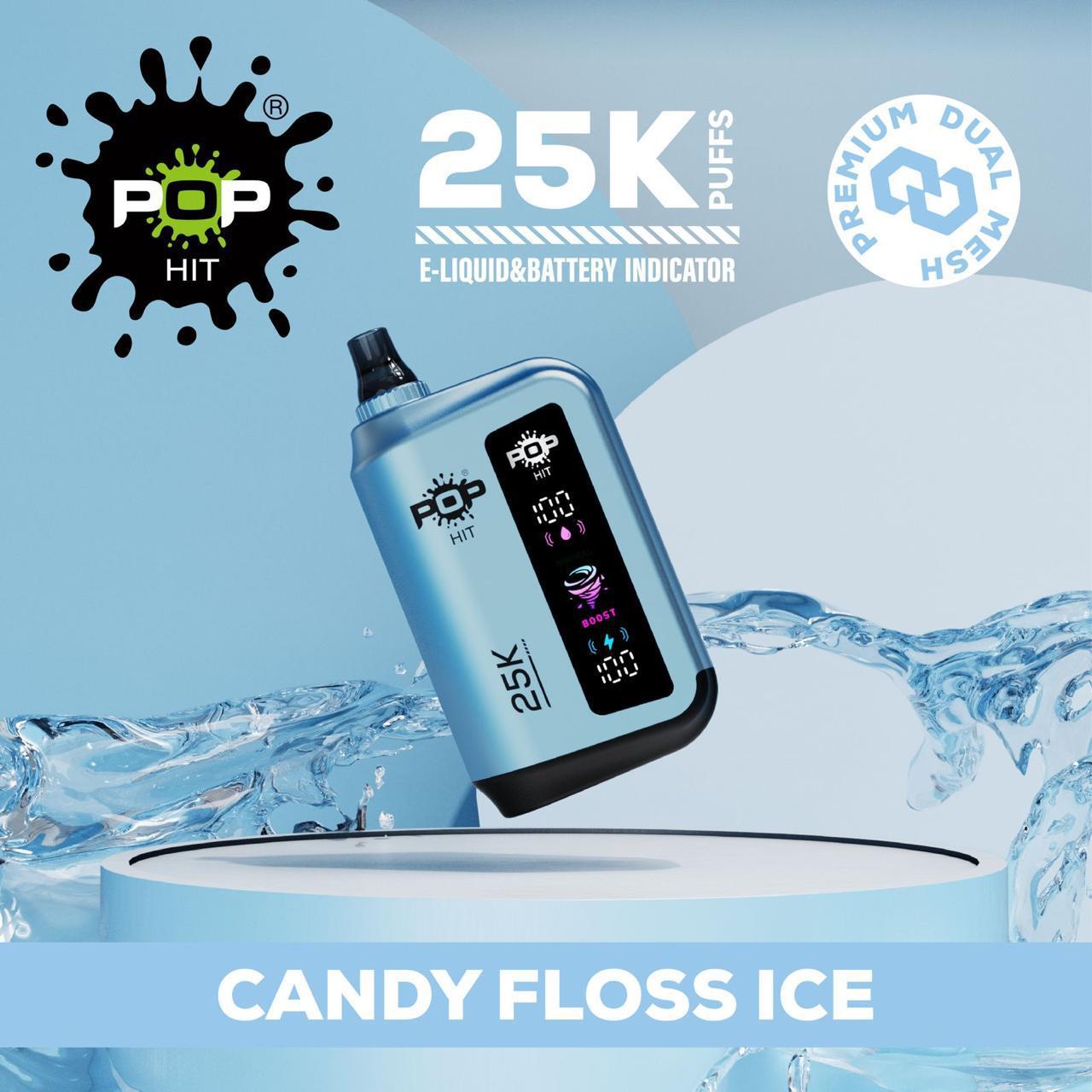 Pop Hit 25k Puffs Disposable Vape 5% Candy Floss Ice Downtown Vapoury