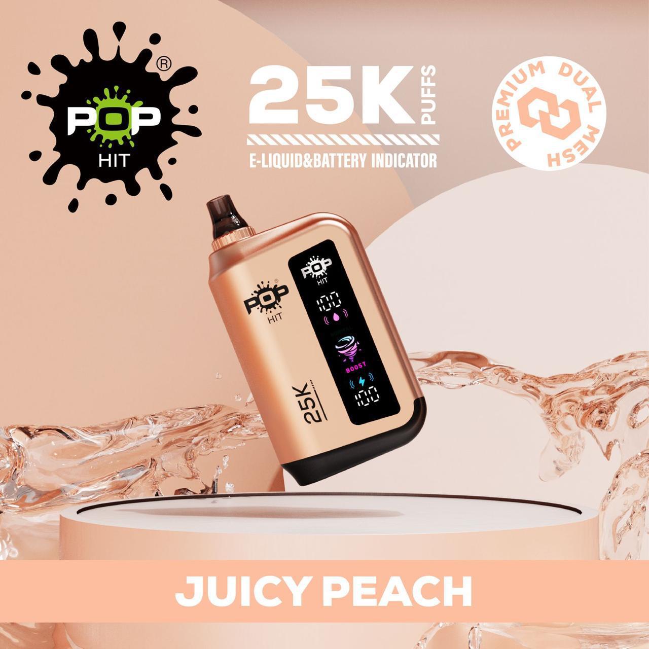 Pop Hit 25k Puffs Disposable Vape 5% Juicy Peach Downtown Vapoury