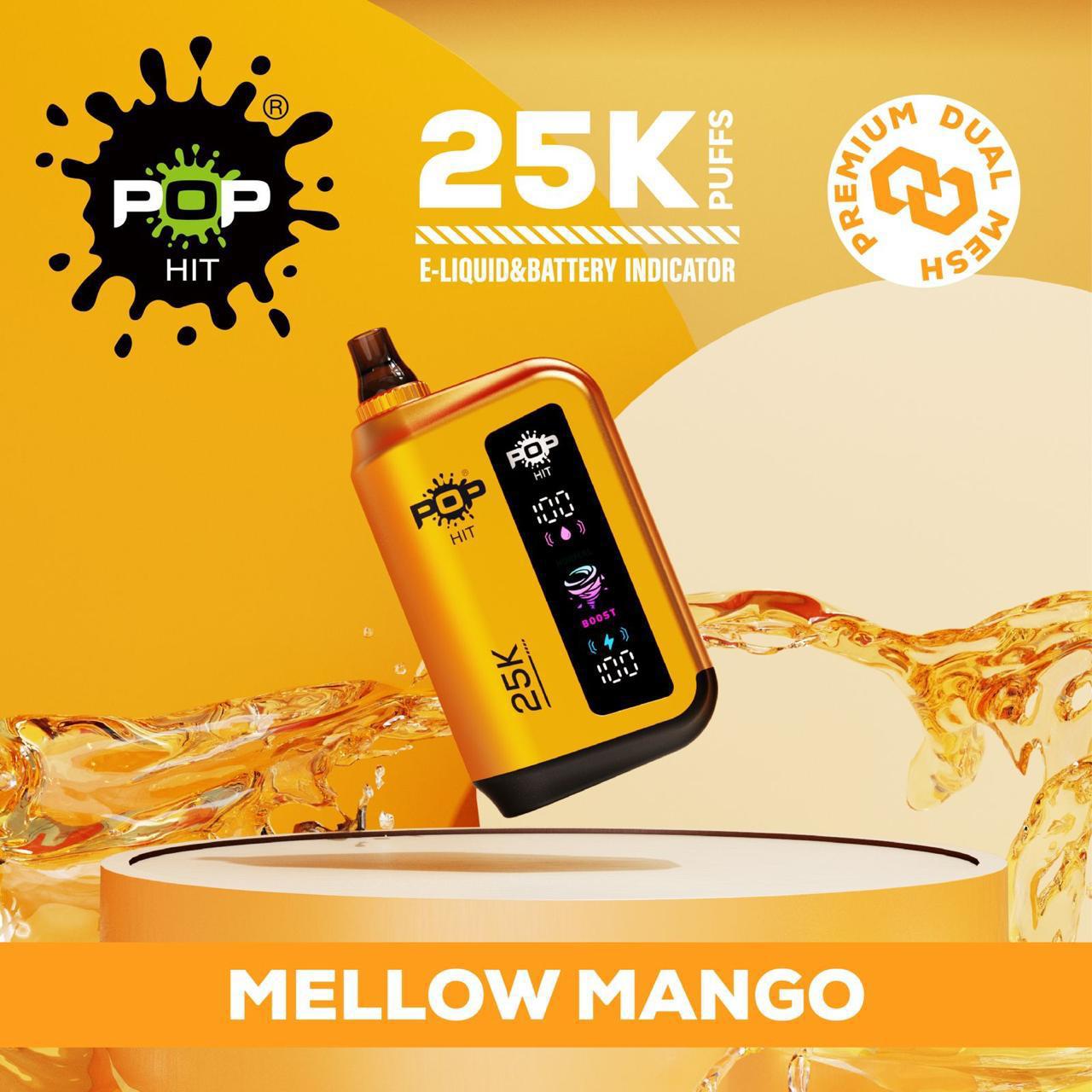 Pop Hit 25k Puffs Disposable Vape 5% Mellow Mango Downtown Vapoury