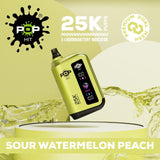 Pop Hit 25k Puffs Disposable Vape 5% Sour Watermelon Peach Downtown Vapoury