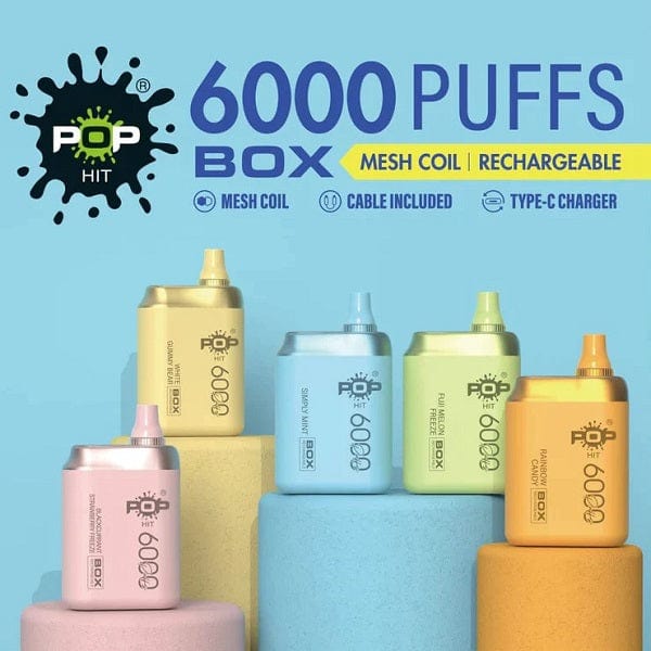Pop Hit 6000 Puff Disposable Device Rechargeable 5%