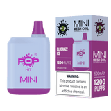 Pop Hit Mini 1200 Puff Disposable Device Rechargeable 5% Blue Razz Ice Downtown Vapoury
