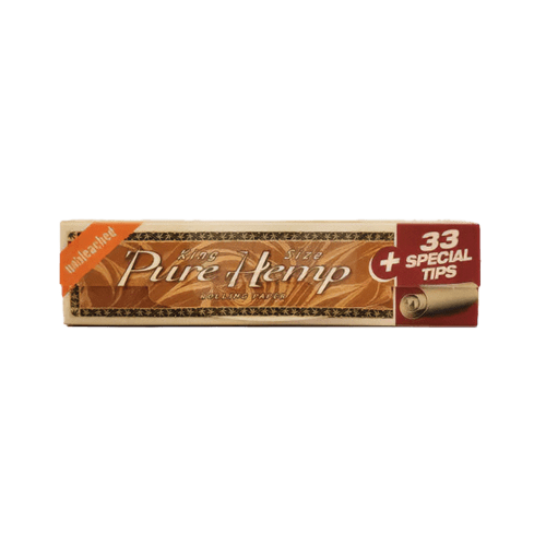 Pure Hemp Paper – Unbleached King Size with Tips (1PC) Downtown Vapoury
