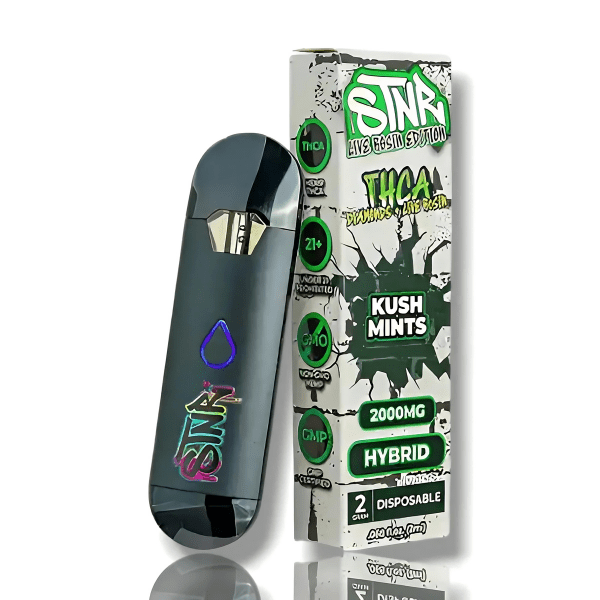 STNR Live Rosin Diamonds THCa Disposable 2G Kush Mints - Indica Downtown Vapoury