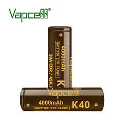 Vapcell K40 21700 4000mah 30A (1pc)