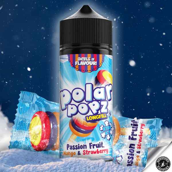 Vapology Polar Popz - Passion Fruit, Mango & Strawberry Xtra (Long Fill) Downtown Vapoury
