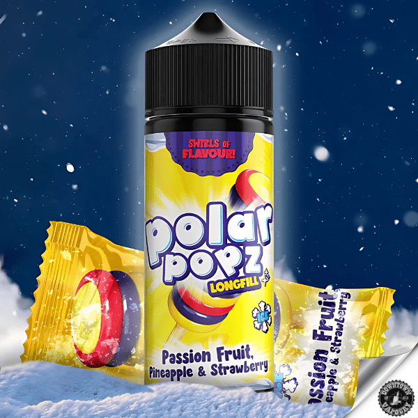 Vapology Polar Popz - Passion Fruit, Pineapple & Strawberry (Long Fill) Downtown Vapoury